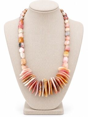 Peruvian Pink Opal • 925 Sterling Silver • Amethyst Clasp 16’